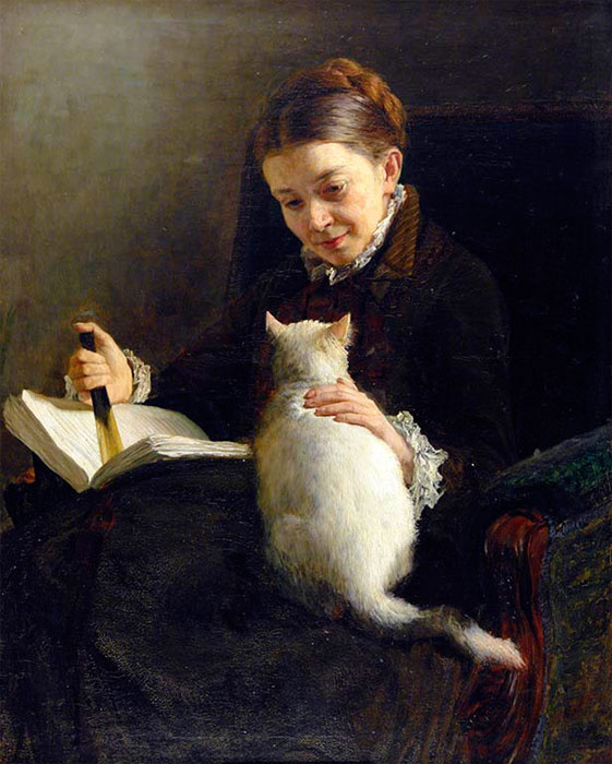 Portrait of a lady with a cat, 1891, 71×89 cm by Nikolay Aleksandrovich ...