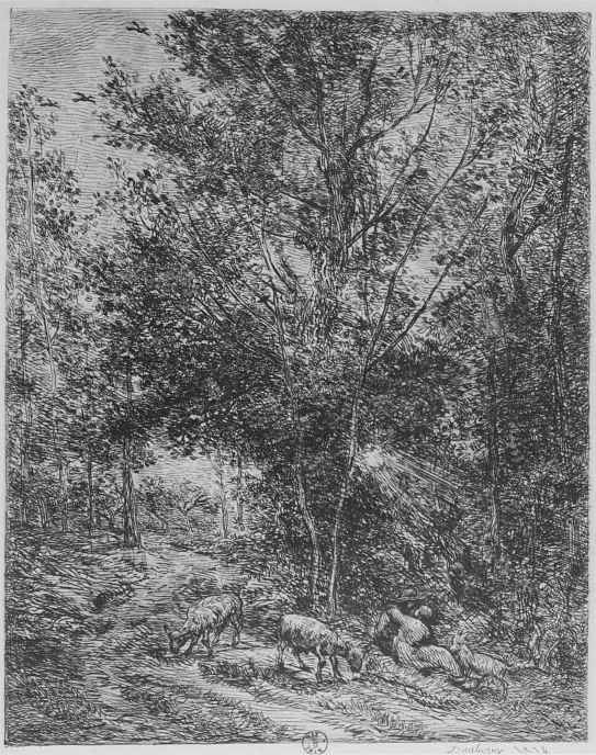 Charles-Francois Daubigny. The shepherd and shepherdess