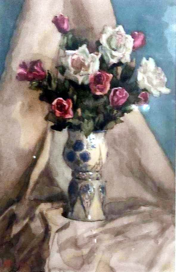 Anna Germanovna Vinogradova. Still Life with Roses
