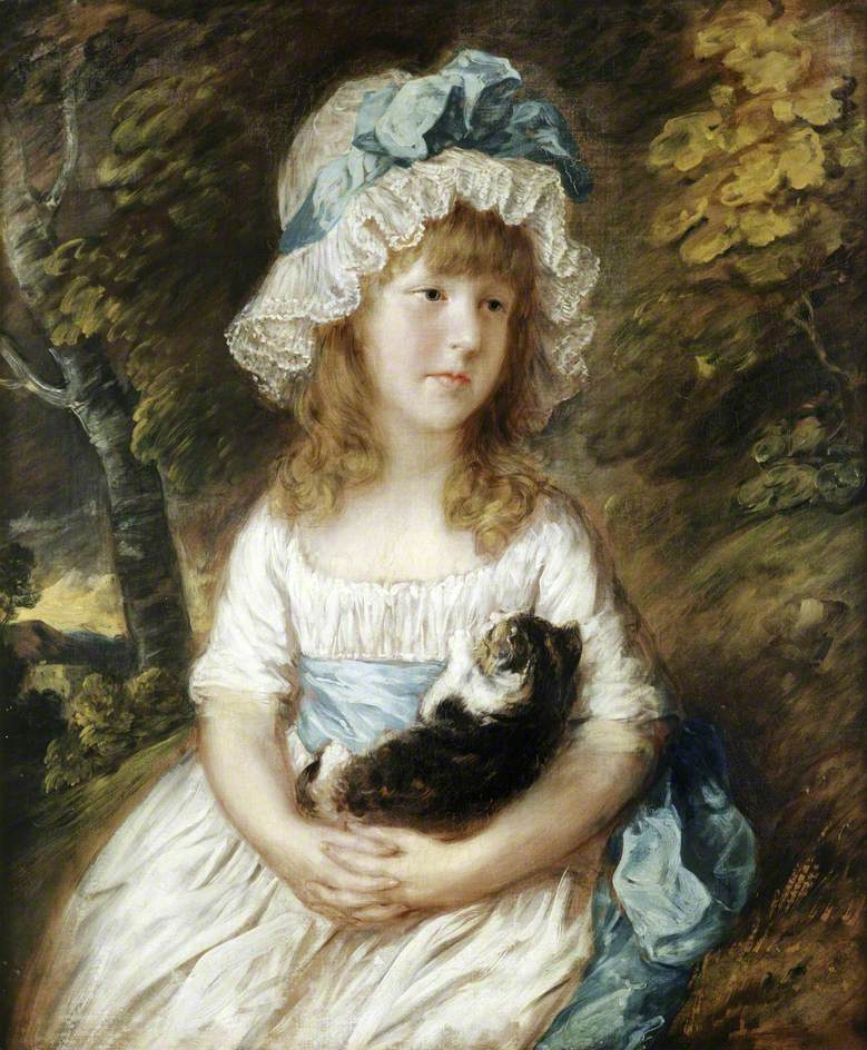 Thomas Gainsborough. Ms. Brummel with a kitten