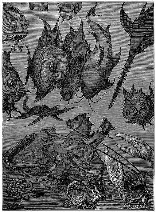 Paul Gustave Dore. Illustration for "The Adventures of Baron Munchausen"