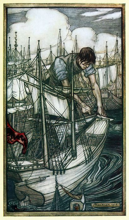 Arthur Rackham. Illustration for the novel "Gulliver's Travels"