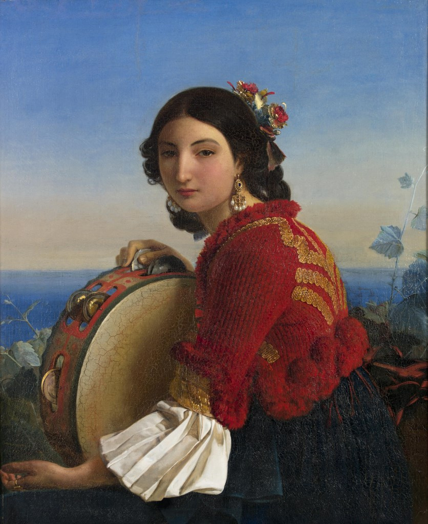 Louis Léopold Robert. Sorrento girl with a tambourine