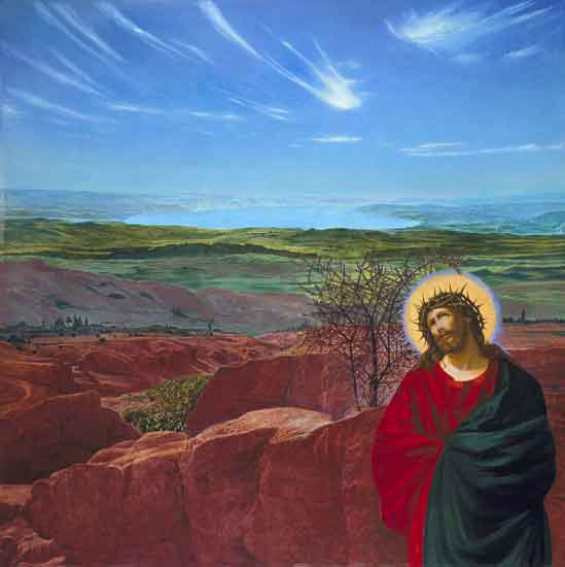 Ernst Fuchs Jesús en el monte de los olivos los olivos montaña cm Descripción de