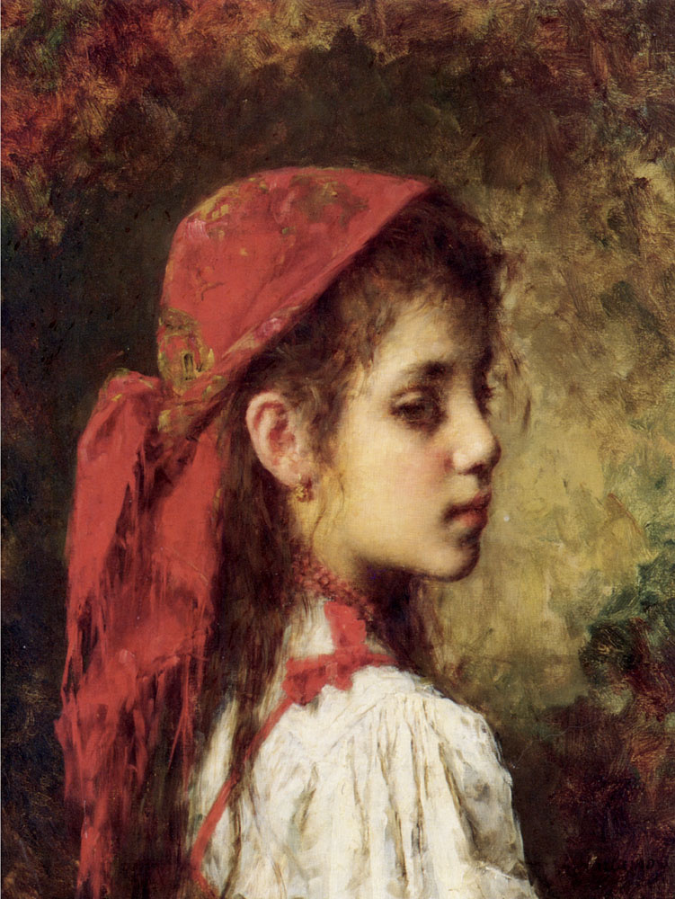 Девушка в красном платке