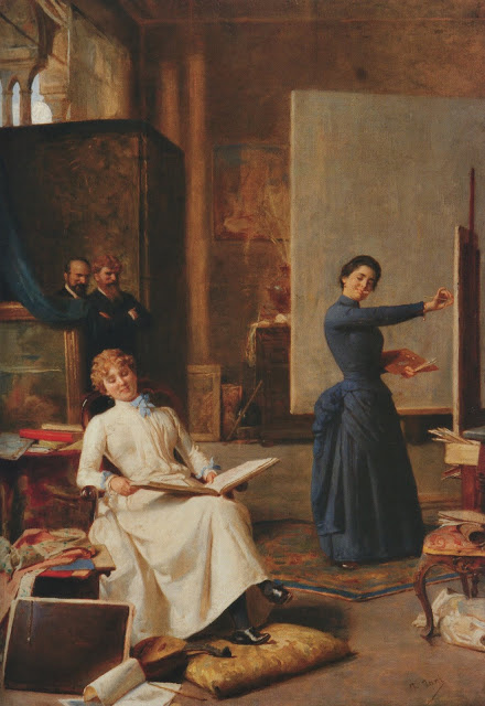Napoleone Nani. The female painter in her atelier (originally untitled)