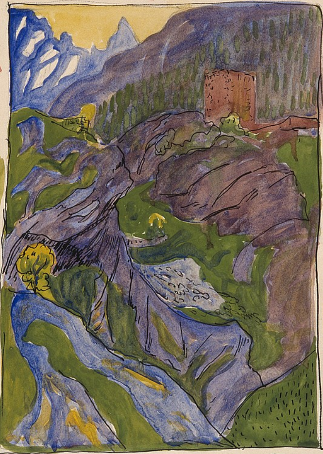 Giovanni Giacometti. Castle in the mountains