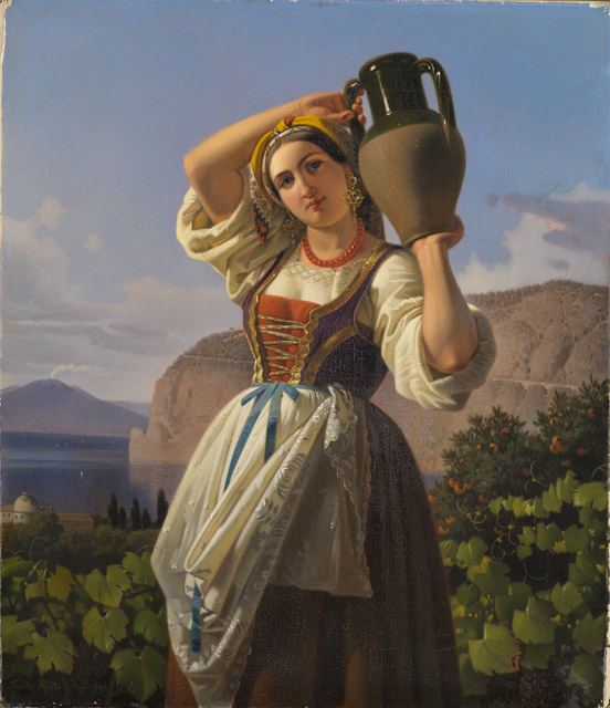 Theodor Leopold Weller. Italian girl with water jug