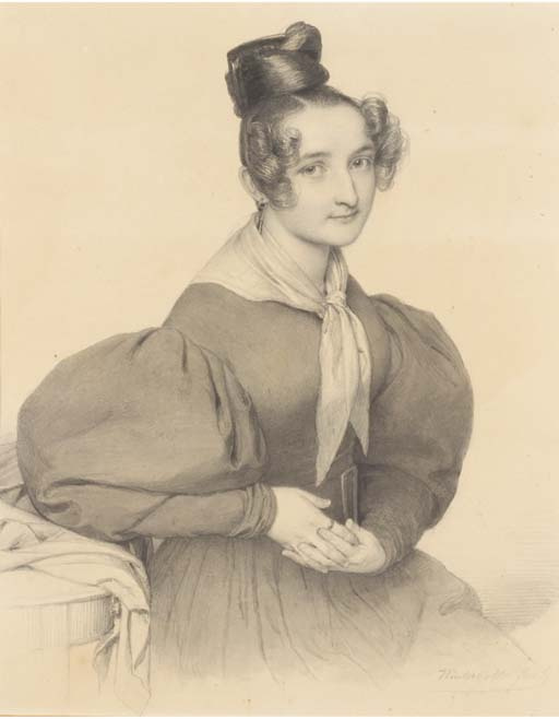 Franz Xaver Winterhalter. Portrait of sitting young woman