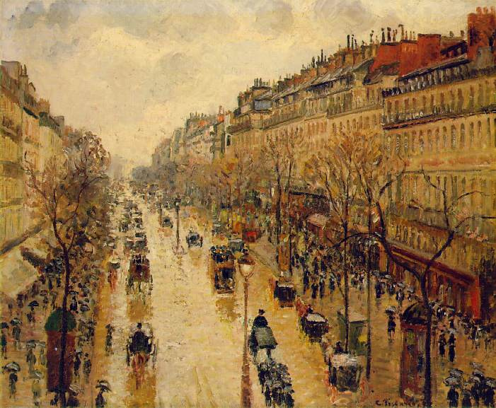 Camille Pissarro The Boulevard Montmartre. After lunch in the rain