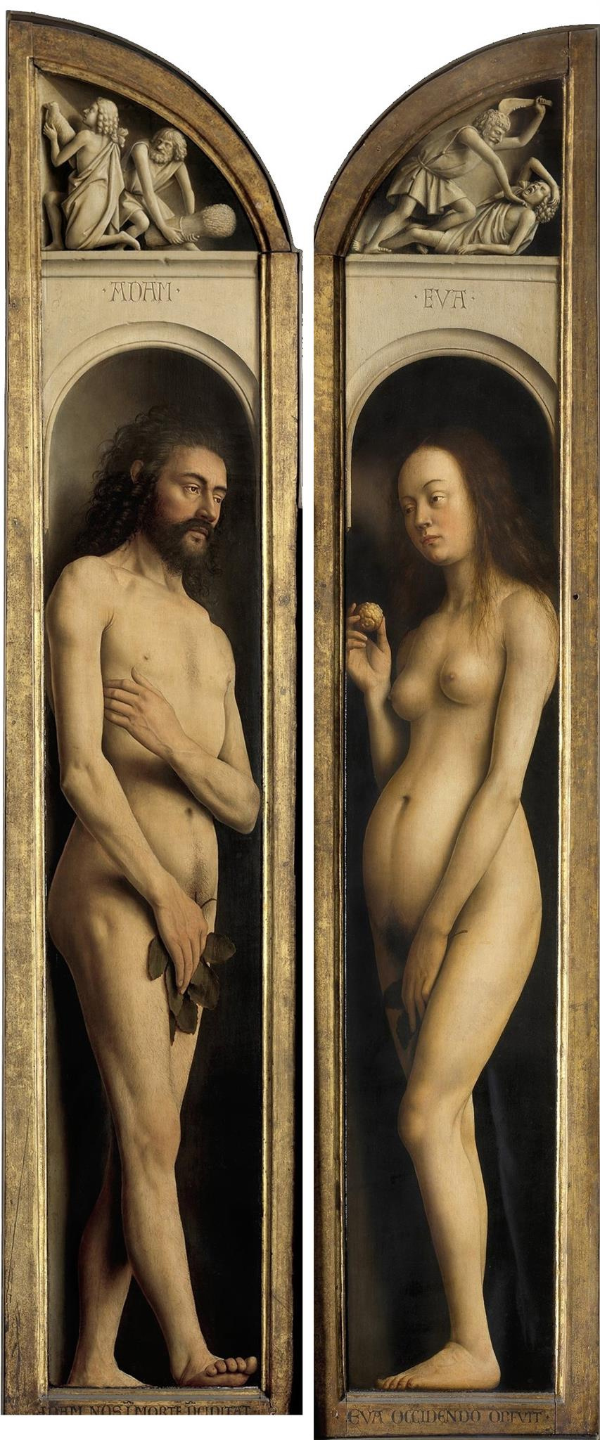 Hubert van Eyck. Gents altar. Adam and Eve (fragment)