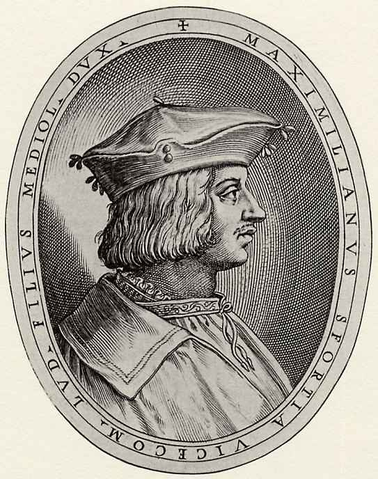 Antonio Campi. Illustration of the work of Antonio Campi, "the Story of Cremona", a Portrait of Massimiliano Sforza