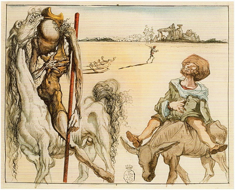 Salvador Dali. Illustration for the novel "don Quixote"