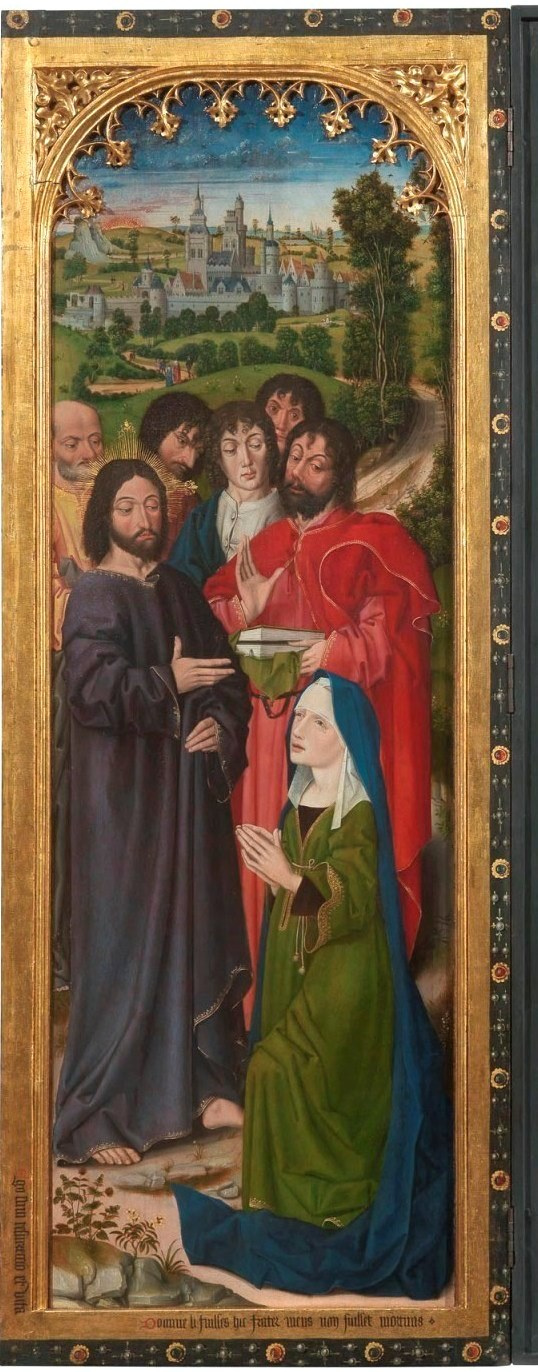 Nicola Froman. The raising of Lazarus, altar triptych, the inner side of the left leaf, scene: Christ and St. Martha