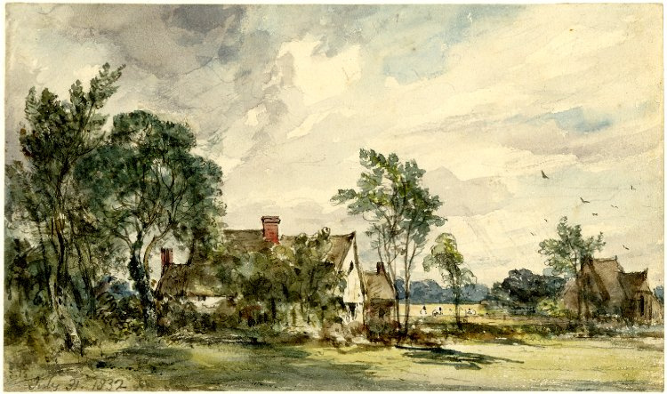 John Constable. Landscape with cottages, East Bergholt