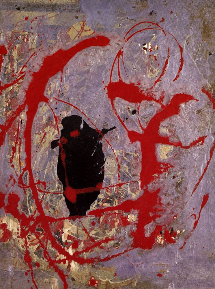 Jackson Pollock. Red, black and silver