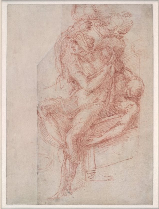 Michelangelo Buonarroti. The sketch for the "Resurrection of Lazarus"