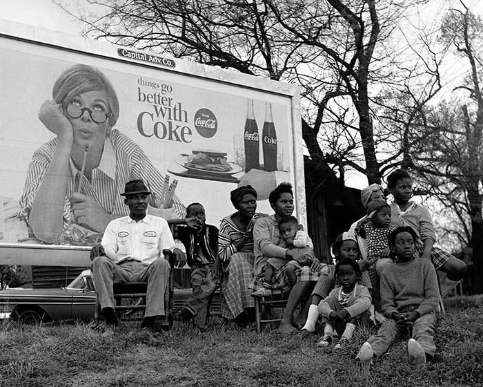 Historical photos. Coca-Cola Commercial on March Day for Black Americans' Voting Rights