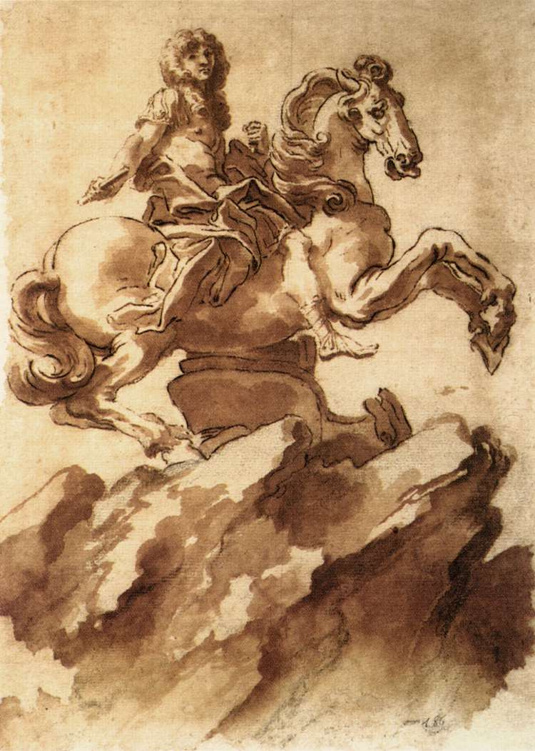 Gian Lorenzo Bernini. A sketch of the equestrian statue of king Louis XIV