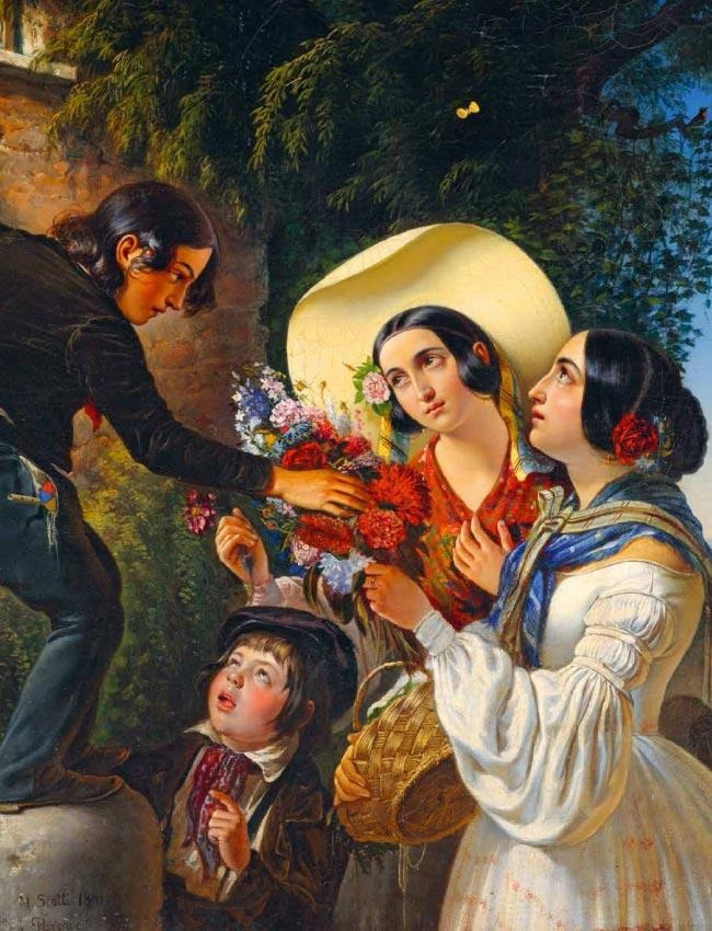 Mikhail Ivanovich Scotty. Italian Scene (Bouquet for Madonna)
