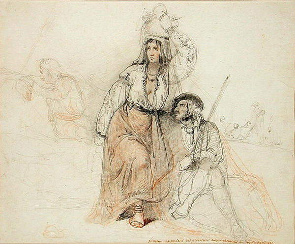 Louis Léopold Robert. Woman Bringing Provisions to Bohemians and Brigands