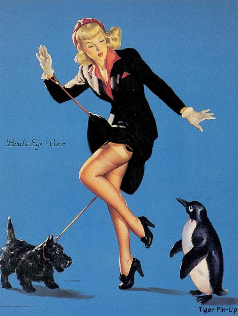 Jill Elvgren. The dog and the penguin