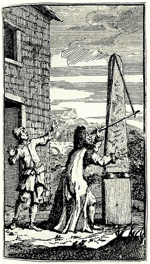 William Hogarth. Sidriel watching telescope paper dragon