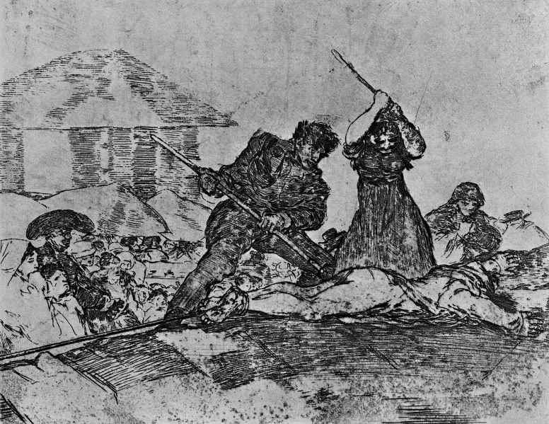 Francisco Goya. The series "disasters of war", page 28: Mobile
