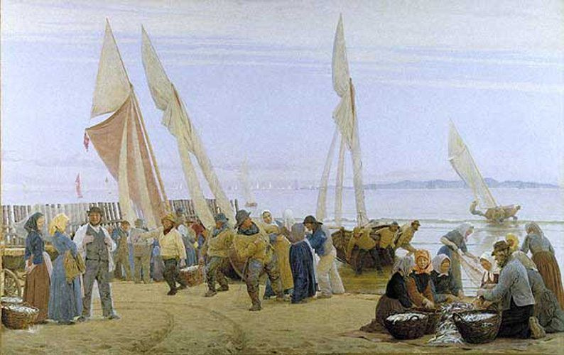 Peder Severin Krøyer. Morning at Hornbæk. The sailors come ashore