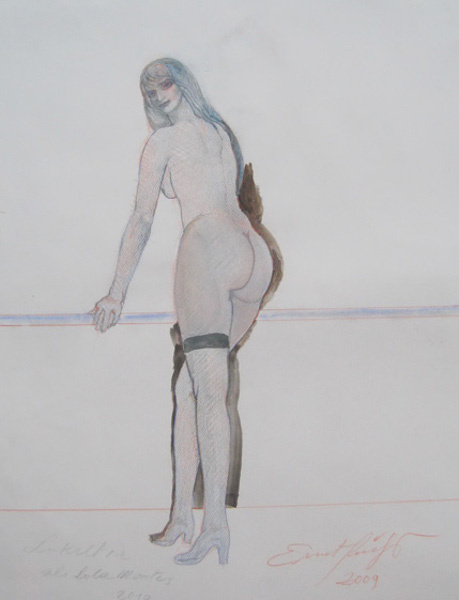 Ernst Fuchs. Standing Nude