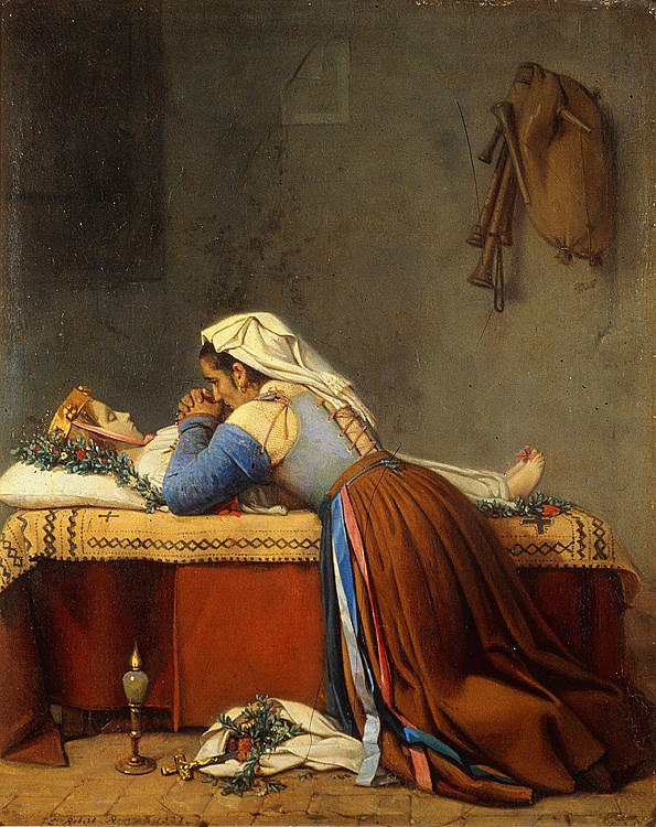 Louis Léopold Robert. Sora's wife crying over her dead daughter
