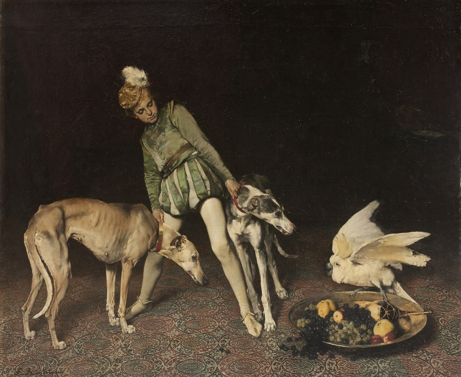 Ferdinan Ruabe. Page with dogs