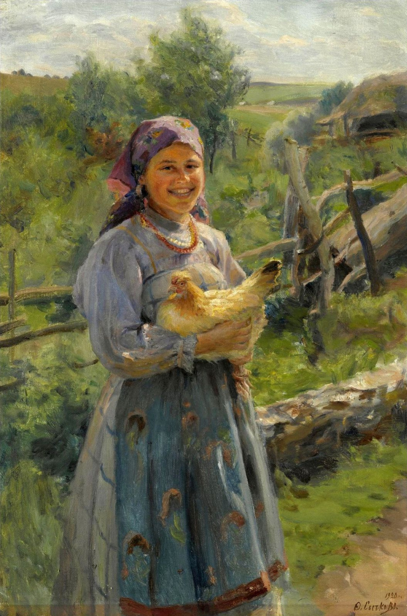 Картина молодая крестьянка