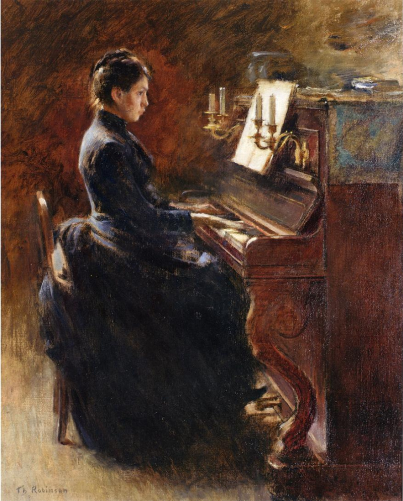 Картина Ренуара девушки за фортепьяно