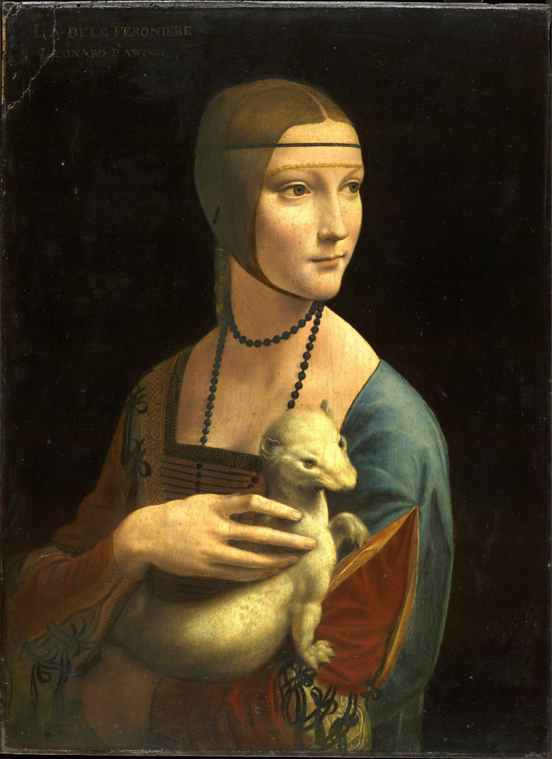 Дама с горностаем Леонардо да Винчи, описание картины, репродукция (фото),  где находится Дама с горностаем | Артхив