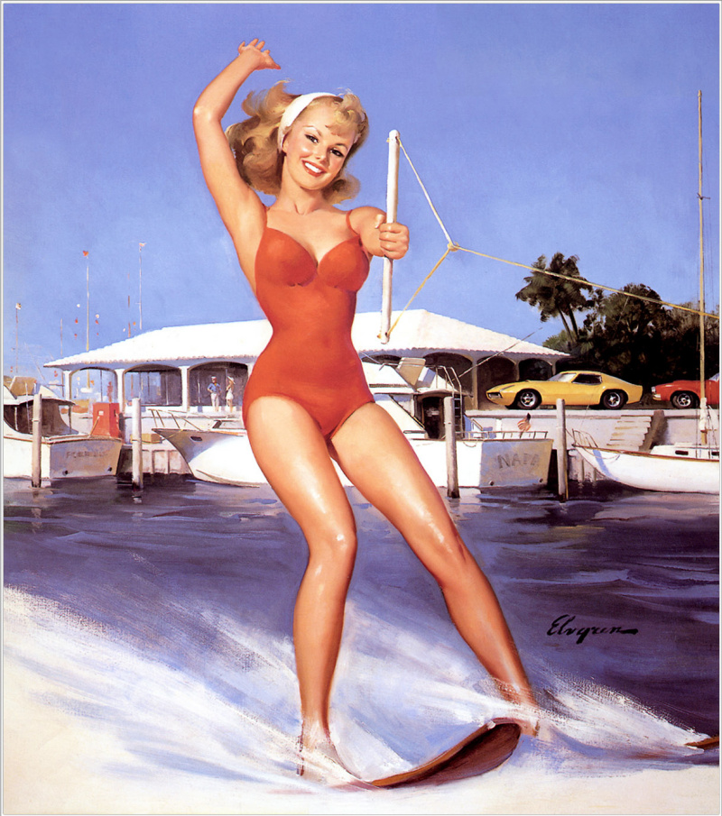 Red Swimsuit By Jill Elvgren History Analysis Facts Arthive