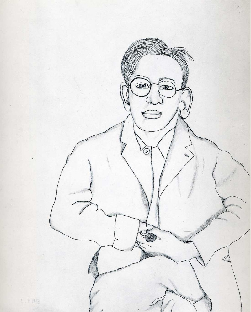 Картина нарисованная мужчина в очках
