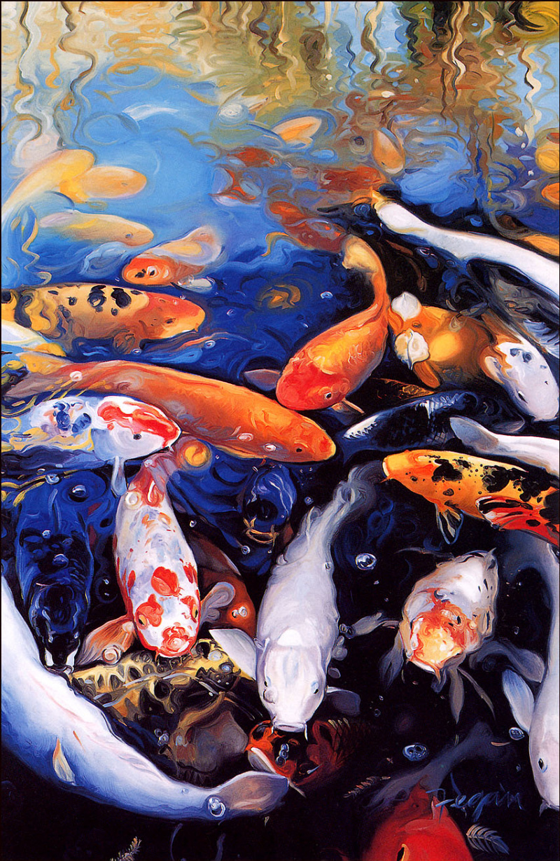 Известные рыбы в воде. Рыбы под водой Уильям Феган. Рыбы живопись. Картина маслом рыбки. Картины с рыбой живопись.