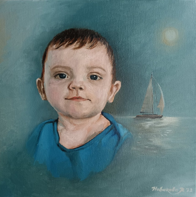 Картина портрет сына. Абстрактные картины пастелью.