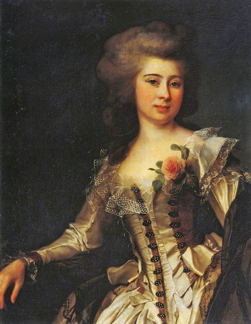 Левицкий портрет неизвестной с розой 1788