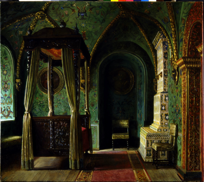 The Royal bedchamber is one of artworks by Nikolay Yurievich Anokhin. 