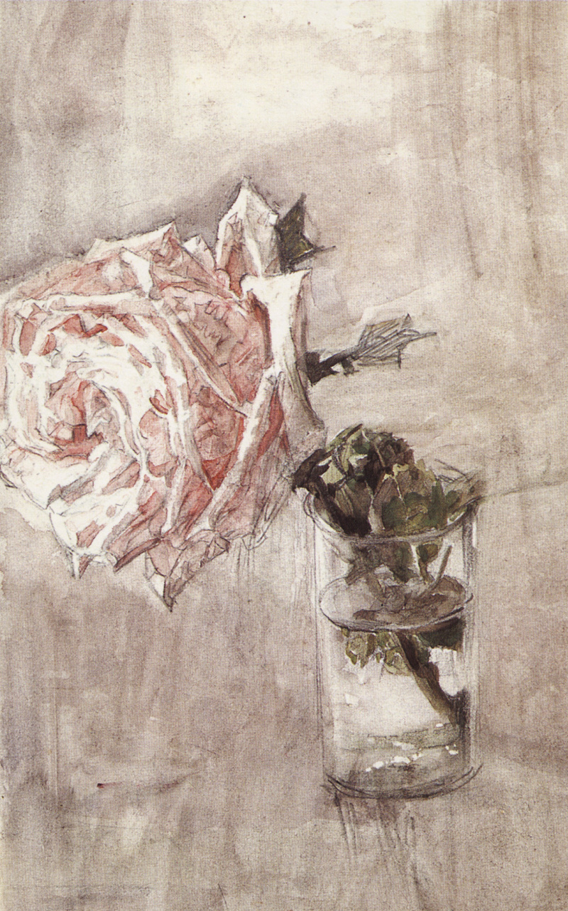 Врубель Михаил Александрович роза в стакане