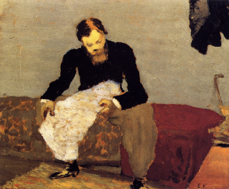 Ker-Xavier Roussel reading the newspaper, 1893, 28×23 cm by Jean