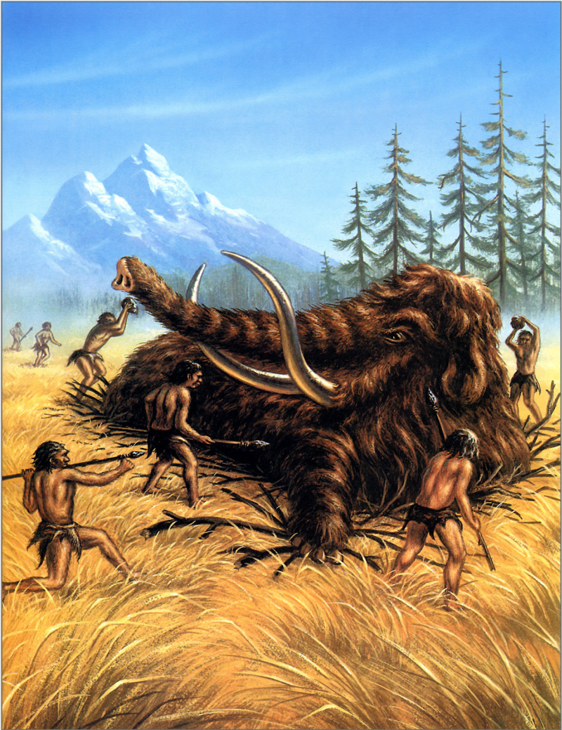 Неандертальцы охотятся на Мамонтов