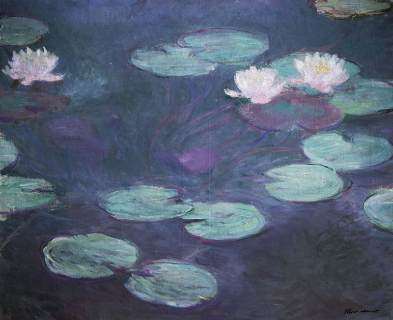 Claude Monet Water lilies in pink, 1898, 100×81 厘米：作品描述