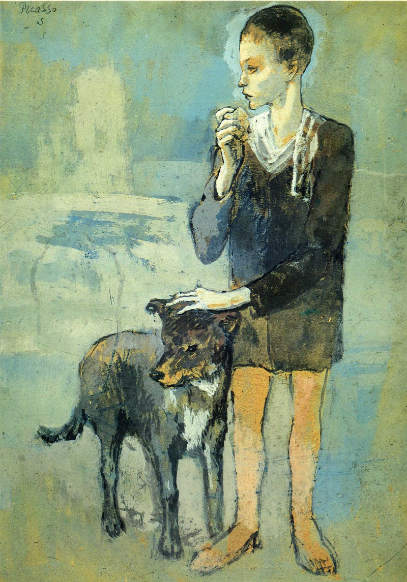 Пикассо мальчик с собакой