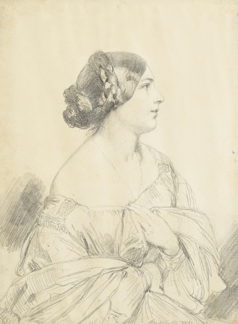 Франц Ксавер Винтерхальтер 1805-1873 принцесса Шарлотта карандашом