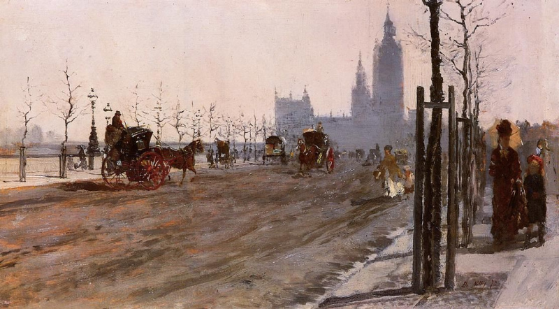 Giuseppe De Nittis、THE VICTORIA EMBANKMENT，LONDON、海外版超希少