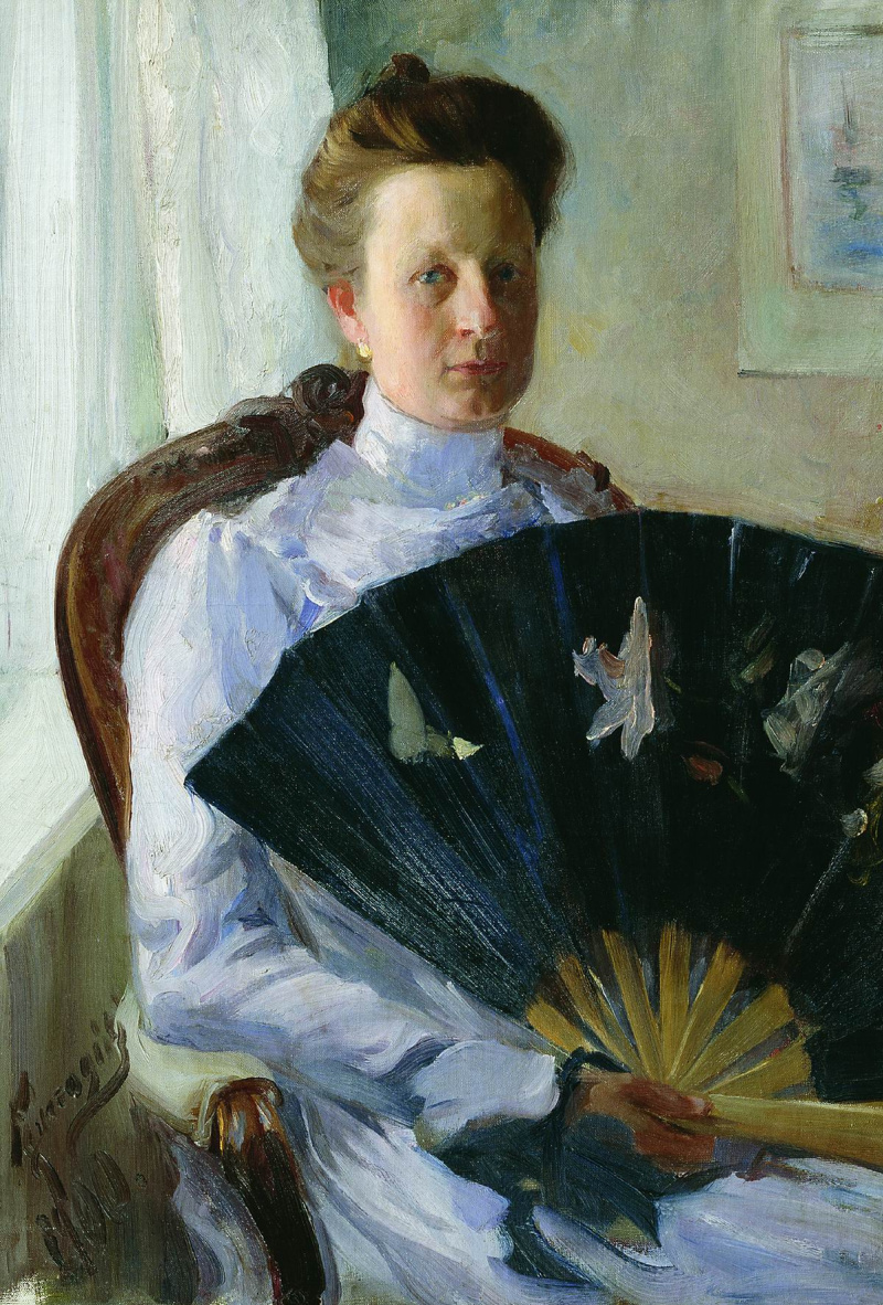 Кустодиев портрет а. н. Протасовой» (1900)