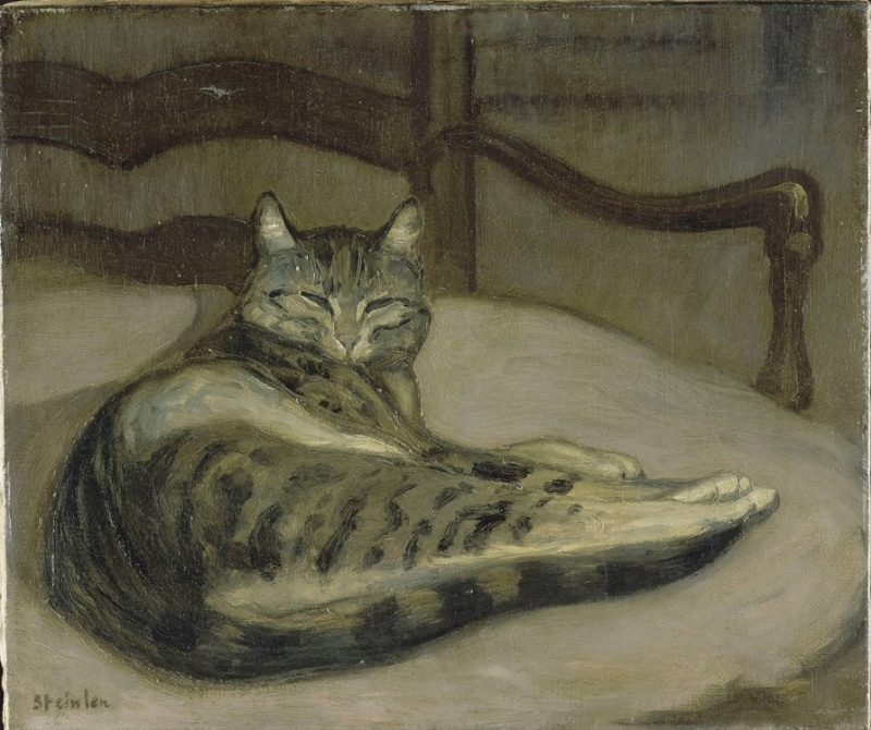 Кошка на стуле картина